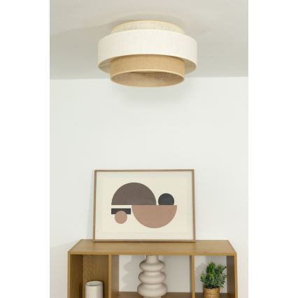 Lámpara de techo BOHO 1xE27/60W/230V diámetro 40 cm blanco/jute