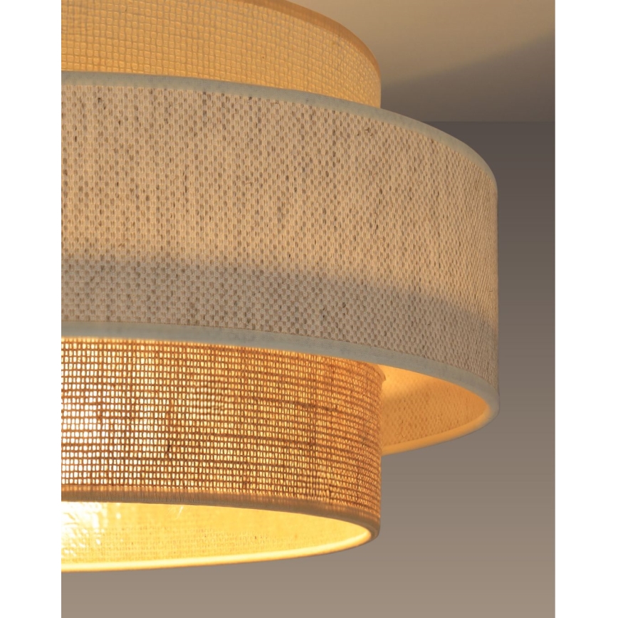 Lámpara de techo BOHO 1xE27/60W/230V diámetro 40 cm blanco/jute