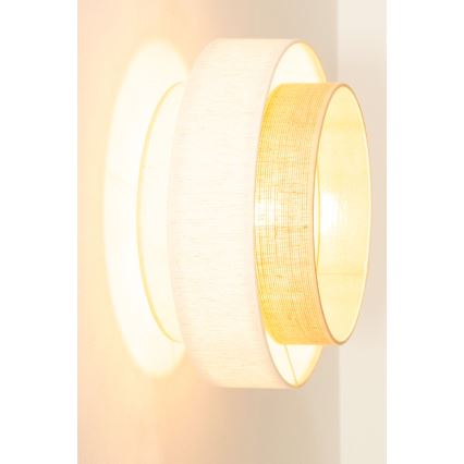 Lámpara de techo BOHO 1xE27/60W/230V diámetro 40 cm blanco/jute