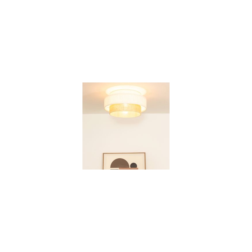 Lámpara de techo BOHO 1xE27/60W/230V diámetro 40 cm blanco/jute