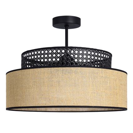 Lámpara de techo BOHO 1xE27/60W/230V negro/ratán