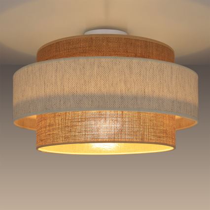 Lámpara de techo BOHO 1xE27/60W/230V Ø 40 cm crema/yute