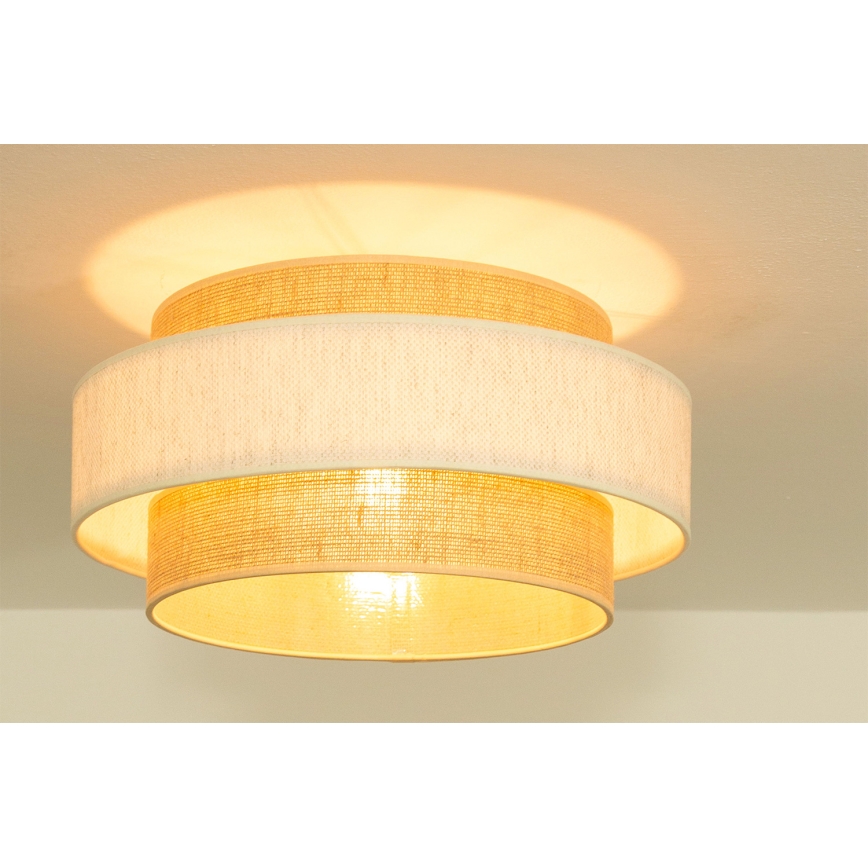 Lámpara de techo BOHO 1xE27/60W/230V Ø 40 cm crema/yute