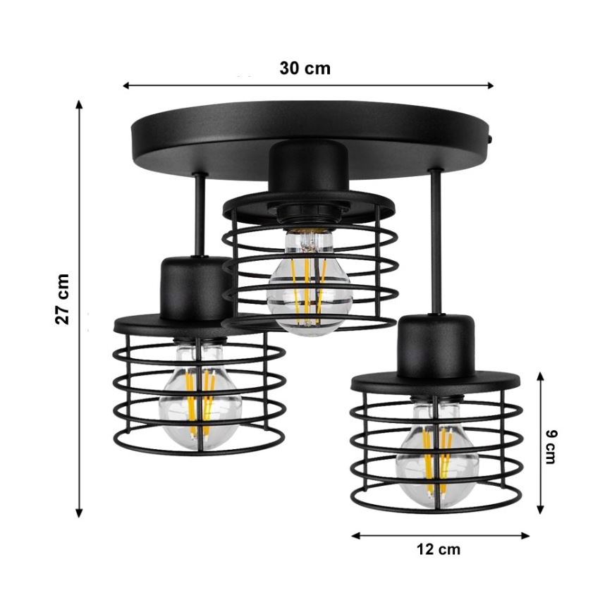 Lámpara de techo BONOX 3xE27/60W/230V