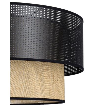 Lámpara de techo BORHO 1xE27/60W/230V Ø 50 cm negra/yute