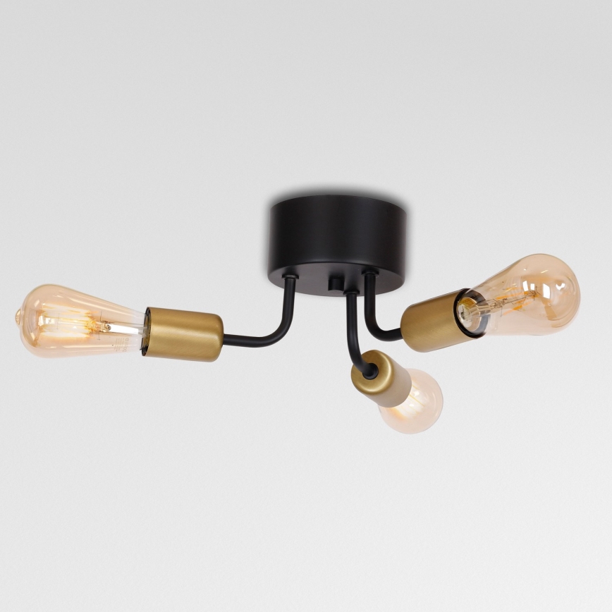 Lámpara de techo BRENDA 3xE27/60W/230V negro/dorado