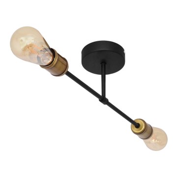 Lámpara de techo CAMBRIDGE 2xE27/15W/230V negro/dorado