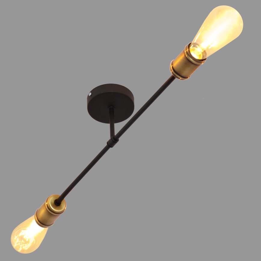 Lámpara de techo CAMBRIDGE 2xE27/15W/230V negro/dorado