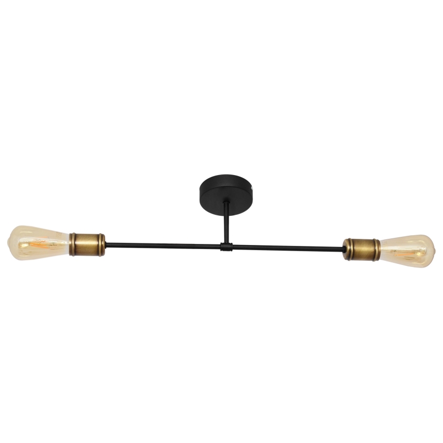 Lámpara de techo CAMBRIDGE 2xE27/15W/230V negro/dorado