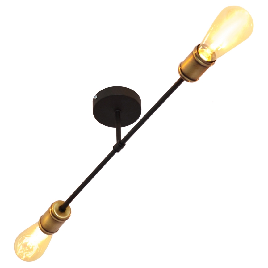 Lámpara de techo CAMBRIDGE 2xE27/15W/230V negro/dorado