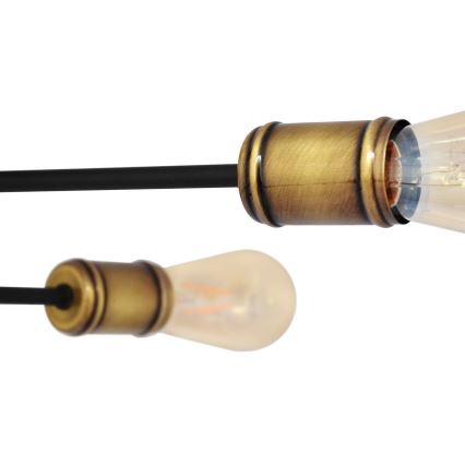 Lámpara de techo CAMBRIDGE 6xE27/20W/230V negro/dorado