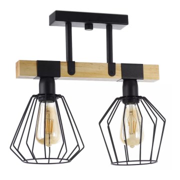 Lámpara de techo CAMEROON 2xE27/60W/230V negro/madera