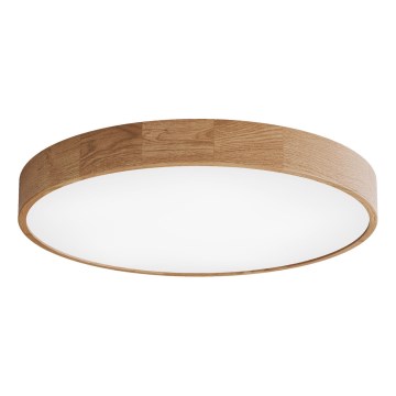 Lámpara de techo CLEO con sensor, 6x E27/24W/230V, diámetro 80 cm, acabado en roble