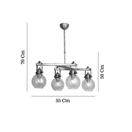 Lámpara de techo con barra POLINO 4xE27/40W/230V, bronce
