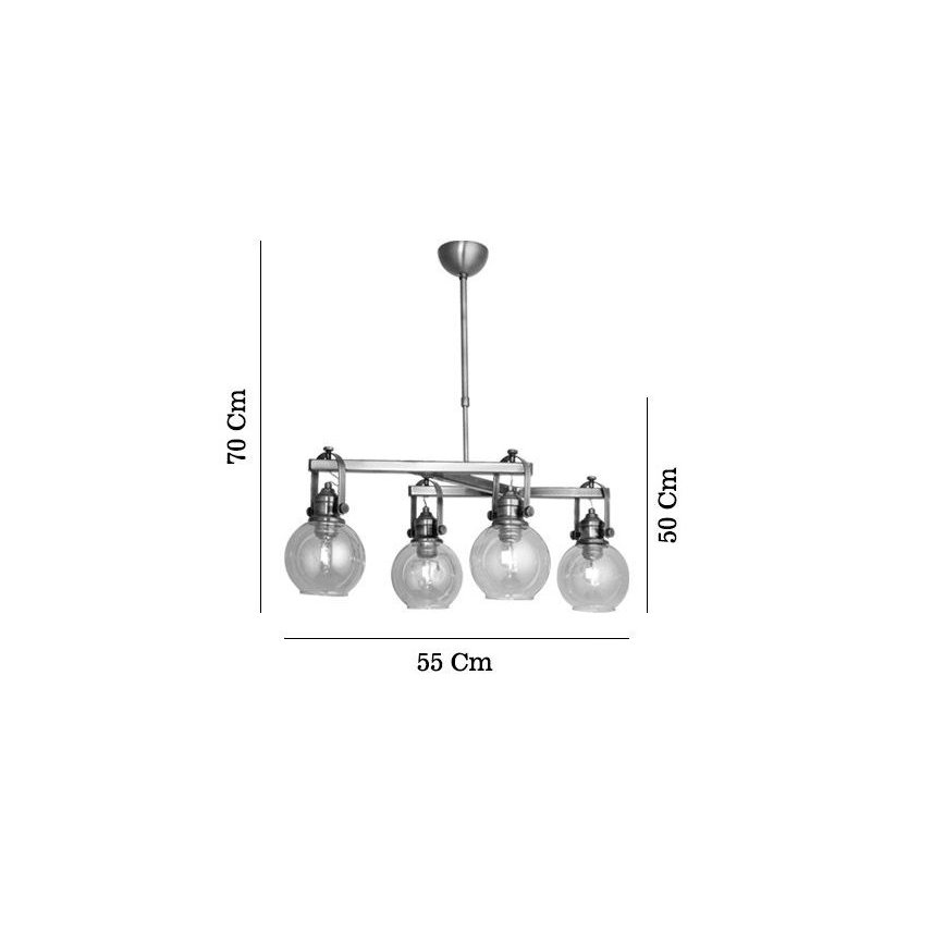 Lámpara de techo con barra POLINO 4xE27/40W/230V, bronce