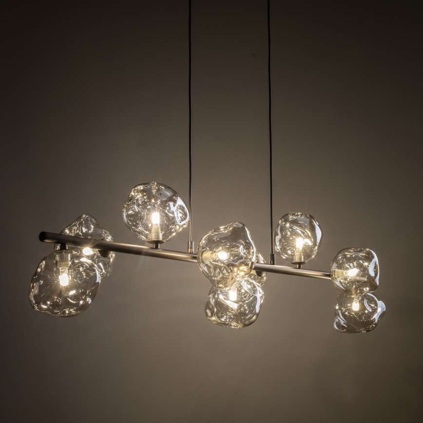 Lámpara de techo con cable LAVA 9xG9/8W/230V bronce/beige ahumado