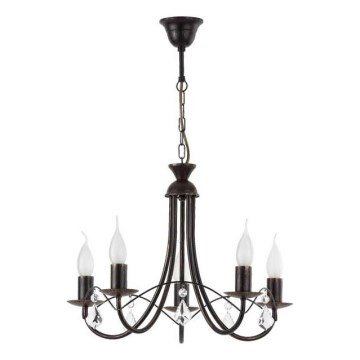 Lámpara de techo con cadena ANGELIKA 5xE14/10W/230V negra