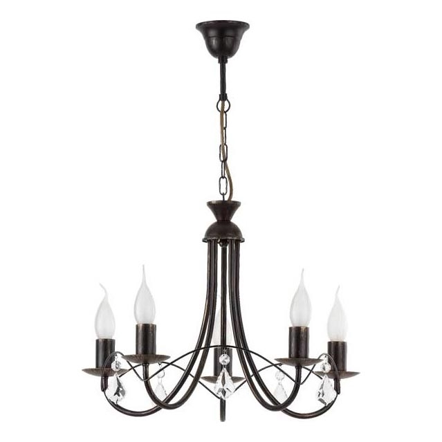 Lámpara de techo con cadena ANGELIKA 5xE14/10W/230V negra