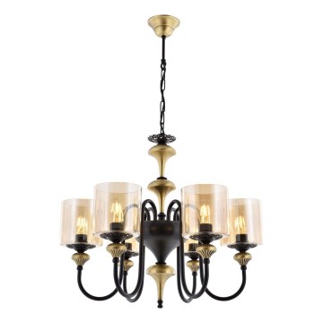 Lámpara de techo con cadena BUSAN 6xE27/40W/230V dorada