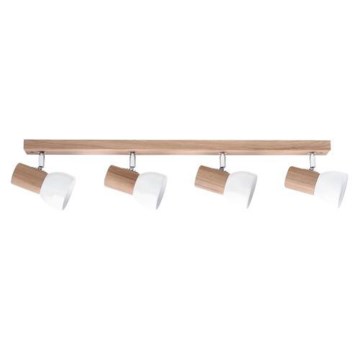 Lámpara de techo con focos SVENDA 4xE27/60W/230V roble/blanco