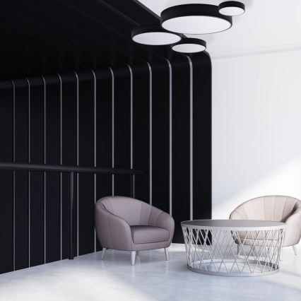 Lámpara de techo CLEO con sensor de movimiento y sensor crepuscular 1xE27/40W/230V Ø 20 cm negra