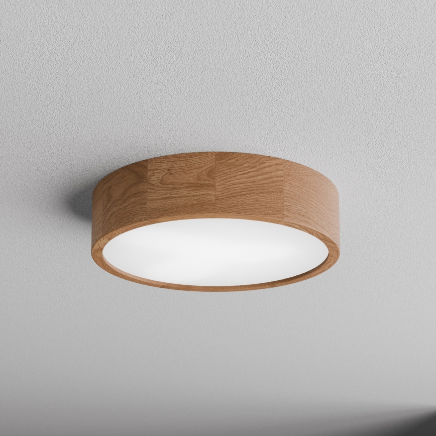 Lámpara de techo con sensor CLEO 3xE27/24W/230V Ø 37,5 cm roble