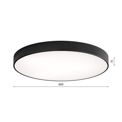 Lámpara de techo CLEO con sensor de movimiento y de crepúsculo 6xE27/24W/230V Ø 80 cm negra