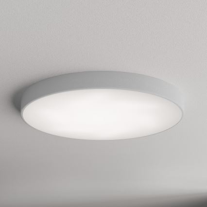 Lámpara de techo CLEO con sensor de movimiento y crepuscular, 6xE27/24W/230V, Ø 80 cm, gris