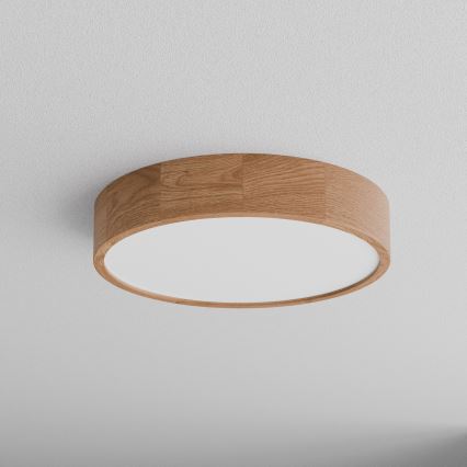 Lámpara de techo con sensor integrado CLEO 4xE27/24W/230V, diámetro 47,5 cm, roble