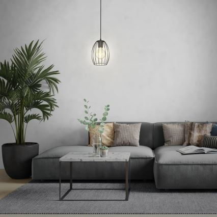 Lámpara de techo con varilla 1xE27/60W/230V negra