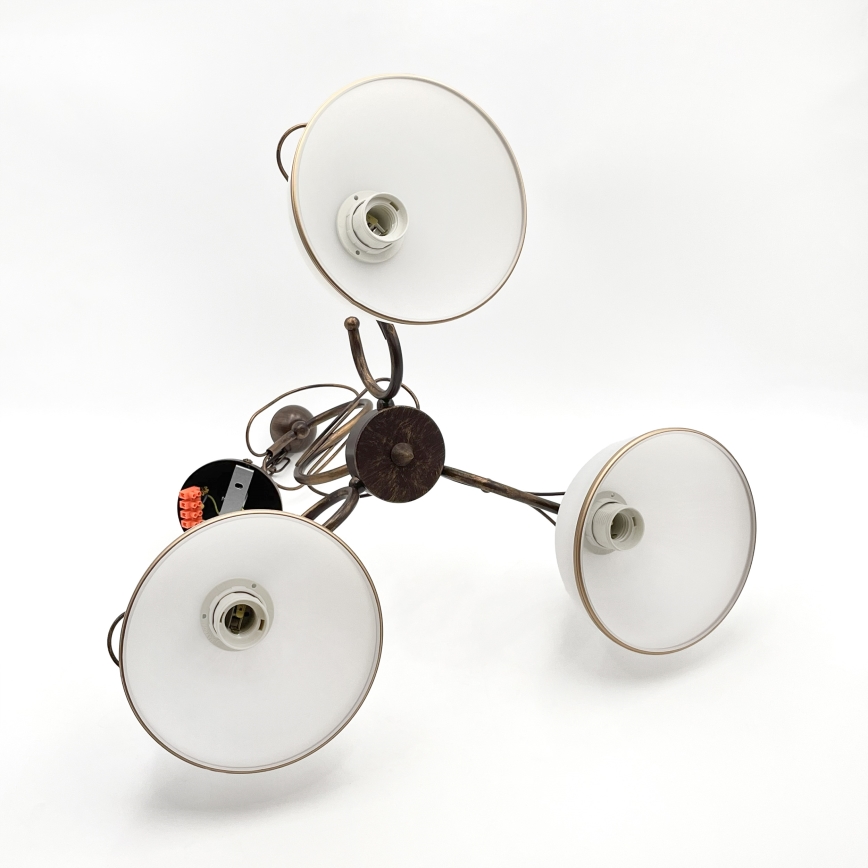 Lámpara de techo con varilla COBRA 3xE27/60W/230V bronce/pátina