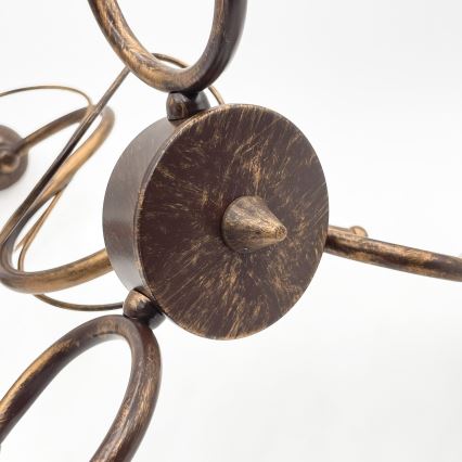 Lámpara de techo con varilla COBRA 3xE27/60W/230V bronce/pátina