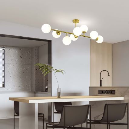 Lámpara de techo con varilla DORADO 8xE14/40W/230V, dorada