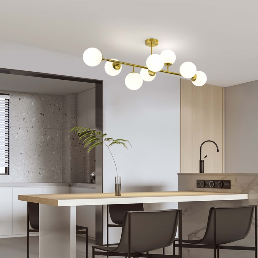 Lámpara de techo con varilla DORADO 8xE14/40W/230V, dorada