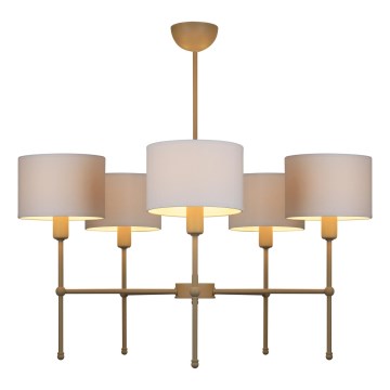 Lámpara de techo con varilla MADELA 5xE14/40W/230V blanca/beige