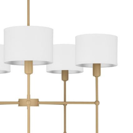 Lámpara de techo con varilla MADELA 5xE14/40W/230V blanca/beige