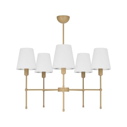 Lámpara de techo con varilla MADELA 5xE14/40W/230V blanca/beige