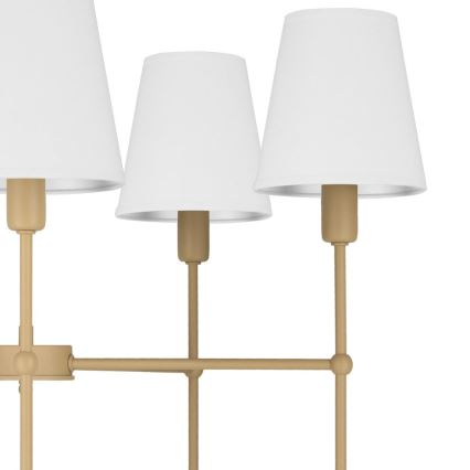 Lámpara de techo con varilla MADELA 5xE14/40W/230V blanca/beige