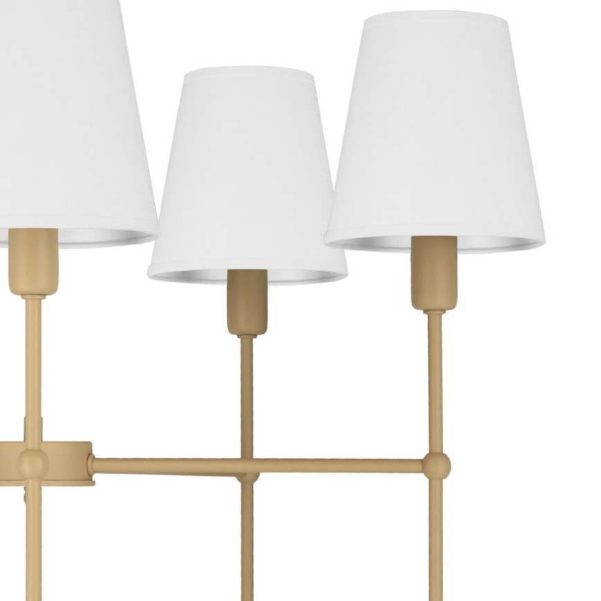 Lámpara de techo con varilla MADELA 5xE14/40W/230V blanca/beige