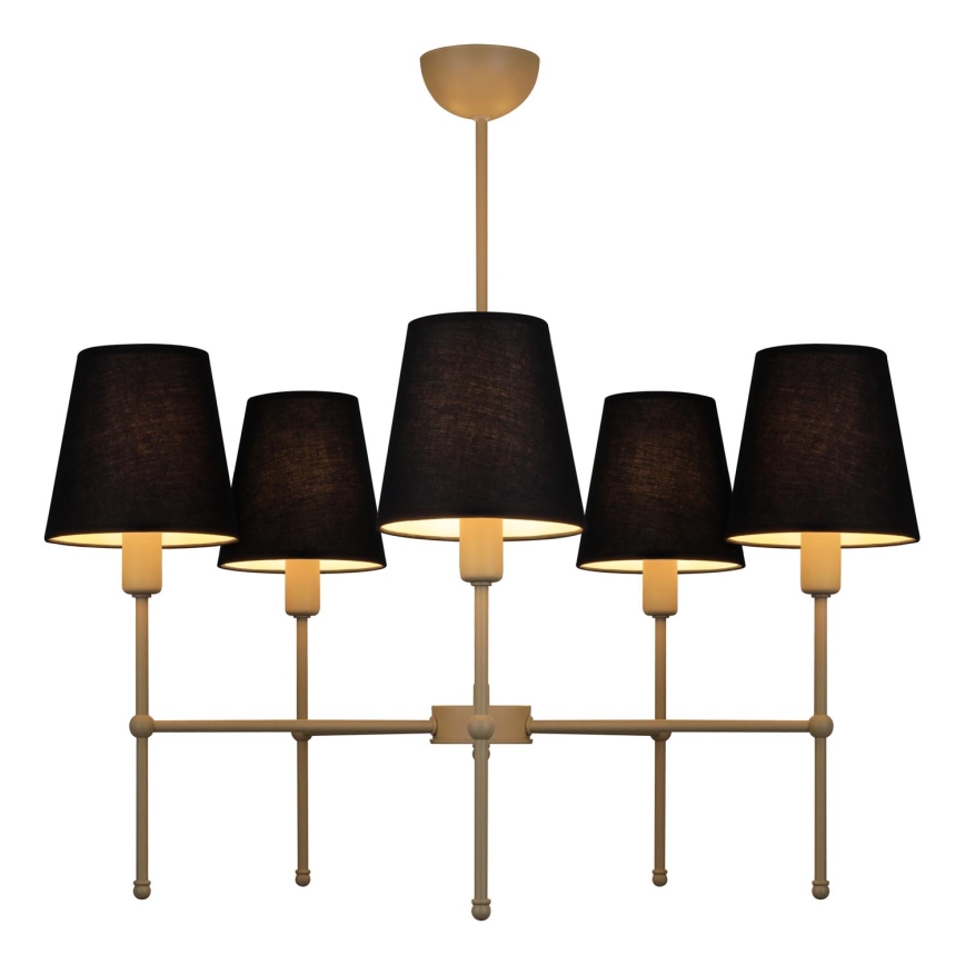 Lámpara de techo con varilla MADELA 5xE14/40W/230V negro/beige