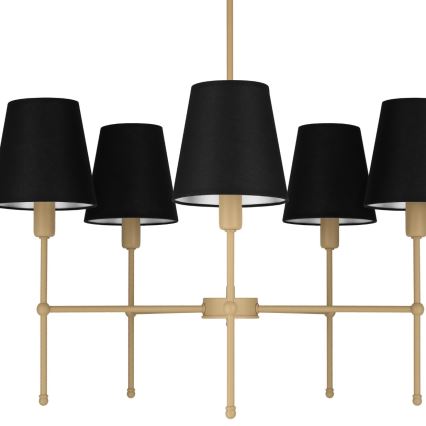 Lámpara de techo con varilla MADELA 5xE14/40W/230V negro/beige