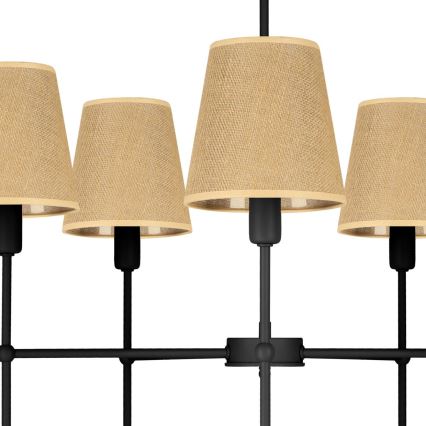 Lámpara de techo con varilla MADELA 5xE14/40W/230V yute/negro