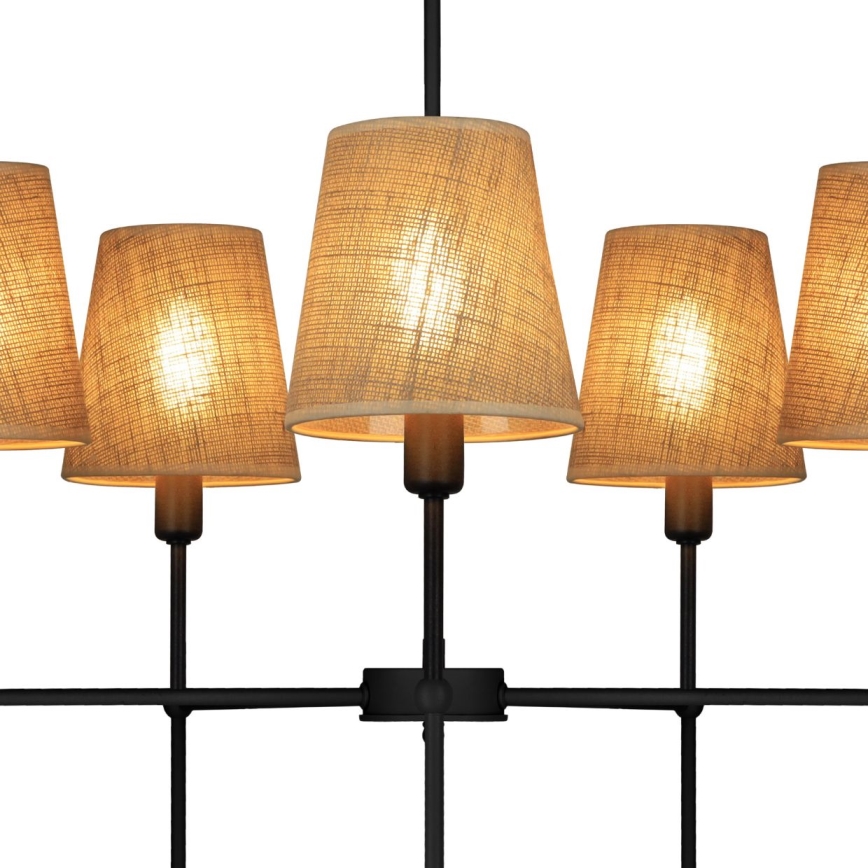 Lámpara de techo con varilla MADELA 5xE14/40W/230V yute/negro