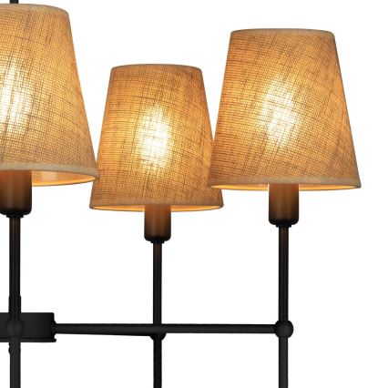 Lámpara de techo con varilla MADELA 5xE14/40W/230V yute/negro