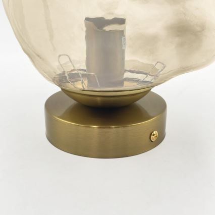 Lámpara de techo CRISTAL 1xE14/15W/230V latón/beige ahumado