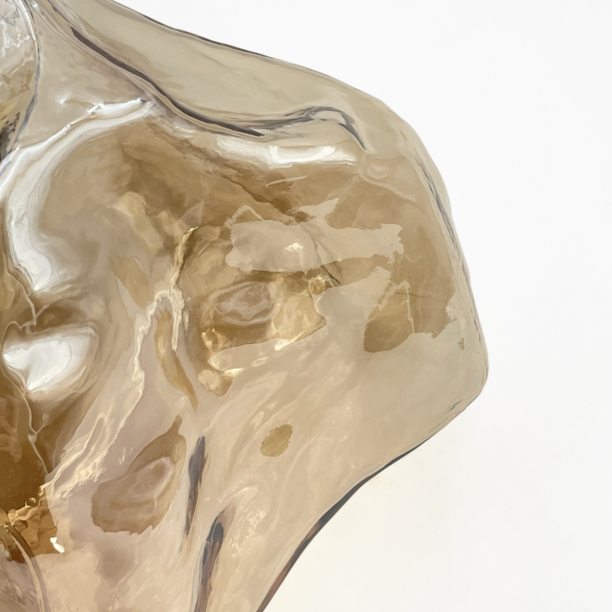 Lámpara de techo CRISTAL 1xE14/15W/230V latón/beige ahumado