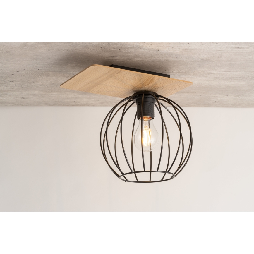 Lámpara de techo CYBER 1xE27/60W/230V madera/negro