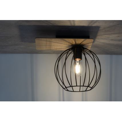 Lámpara de techo CYBER 1xE27/60W/230V madera/negro