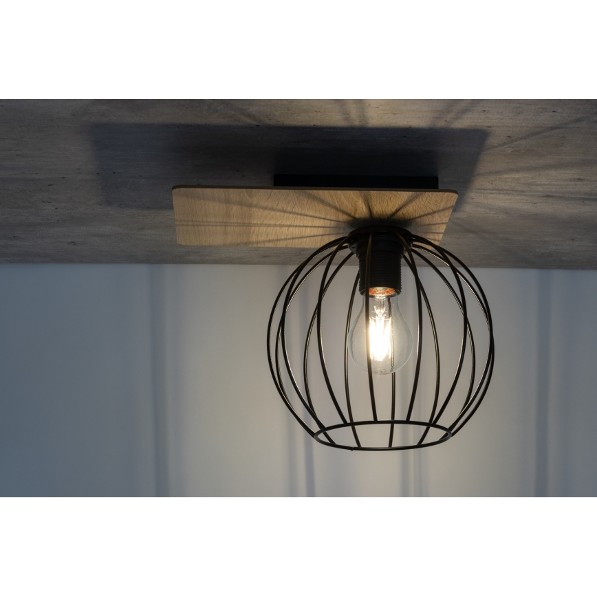 Lámpara de techo CYBER 1xE27/60W/230V madera/negro