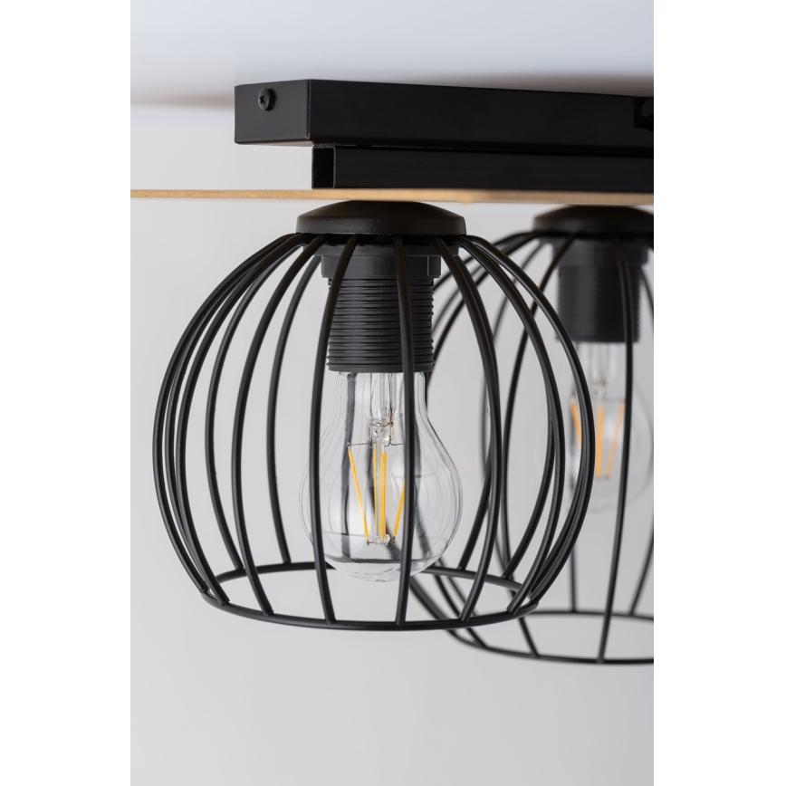 Lámpara de techo CYBER 2xE27/60W/230V madera/negro